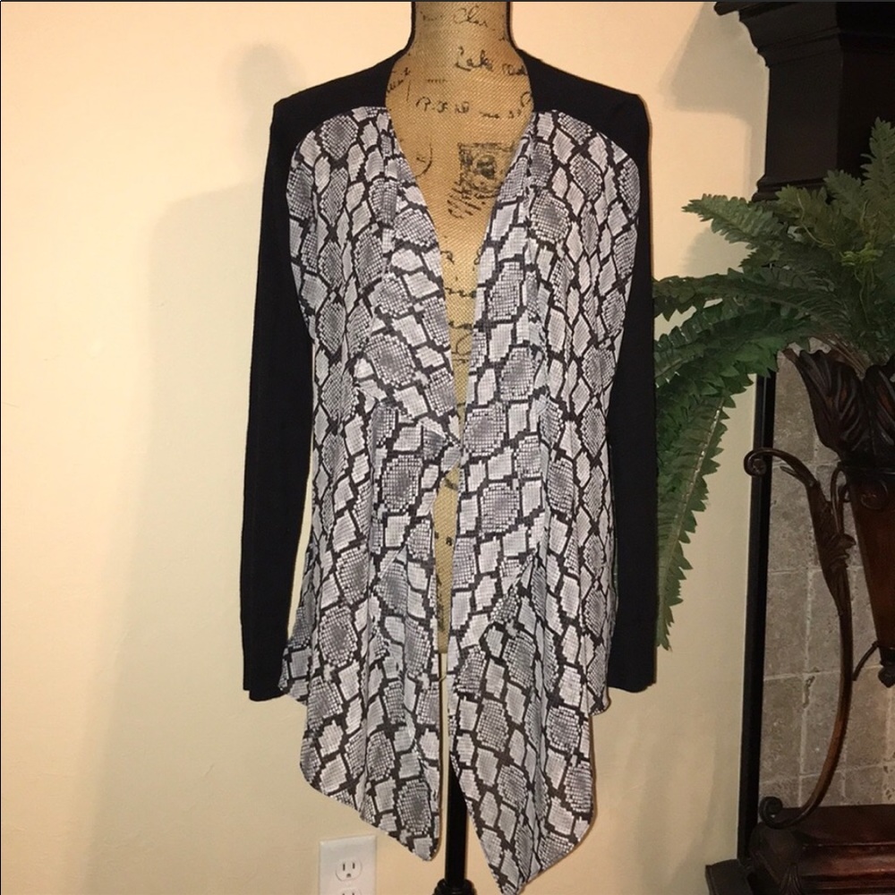 Michael Kors Snakeskin Open Draped Cardigan - Picture 3 of 8